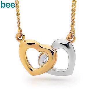 Bee Jewelry Two Hearts 9 ct gold necklace blank, model 65450
